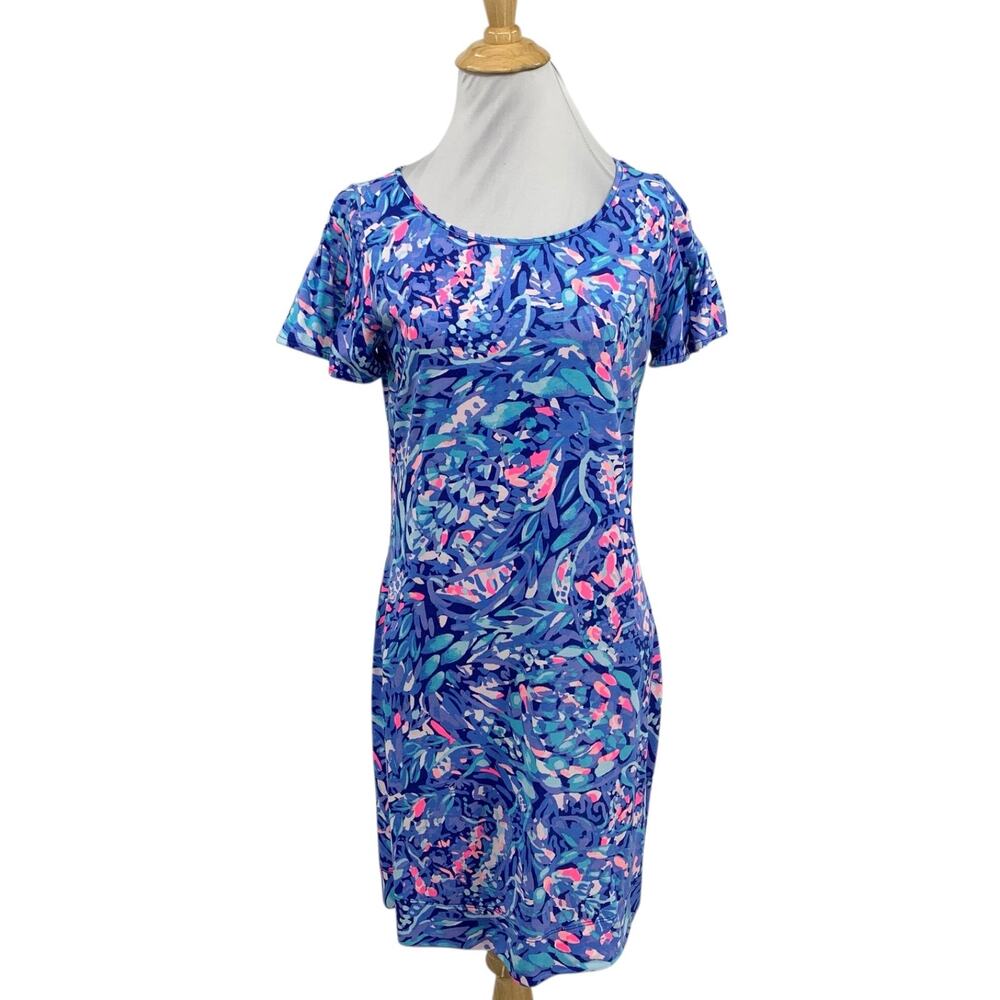 Lilly Pulitzer Dress Womens S Small Pima Cotton Marah Pleat Short Sleeve Mini